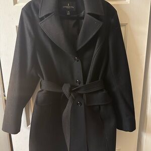 London Fog Women's Elegant Black Trench Coat